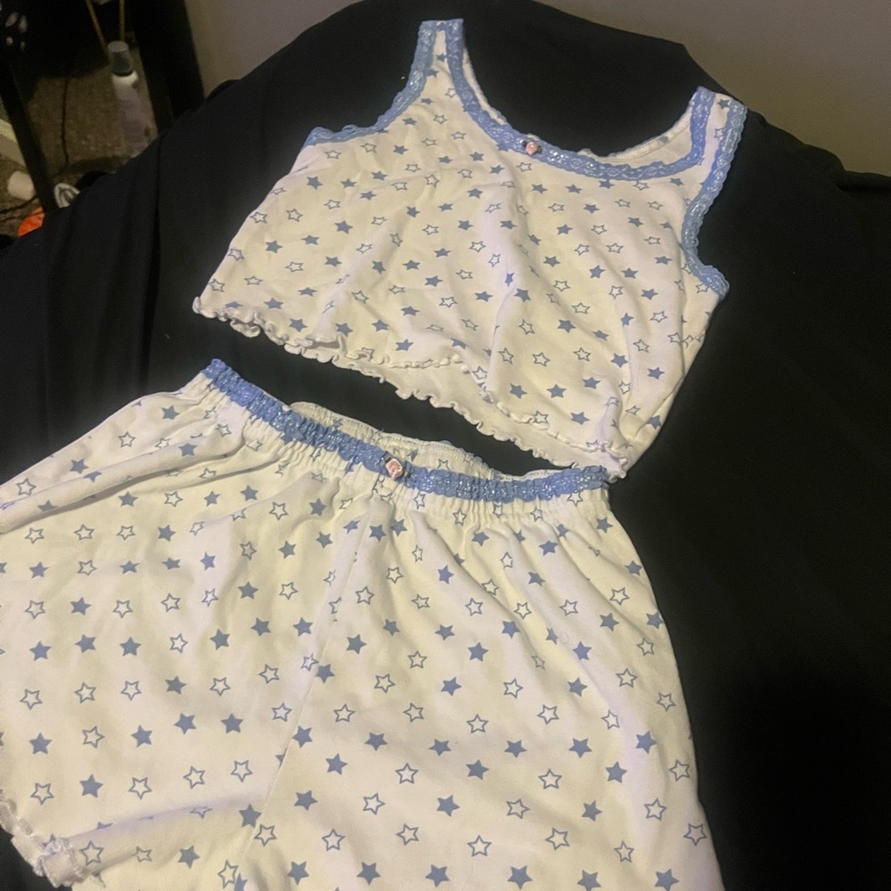 Starry Blue and White Pajama Set